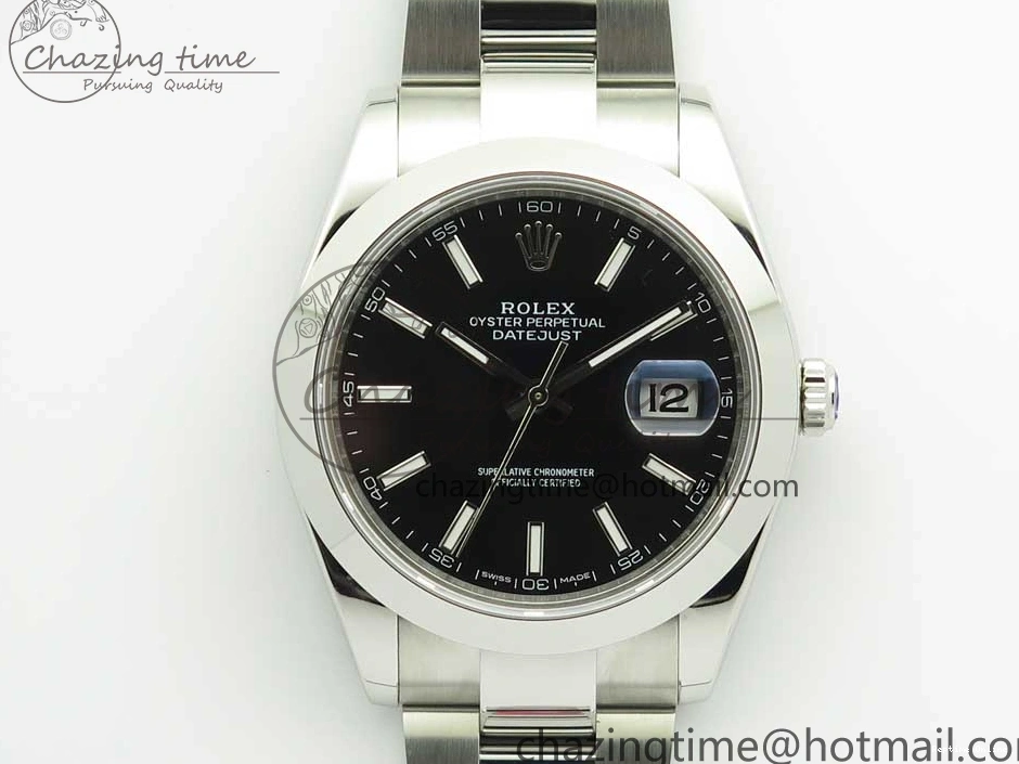0114 DateJust II 126334 41mm SS BP 1:1 Best Edition Black Dial Sticks Makers on Oyster Bracelet ZeroBulk 3325
